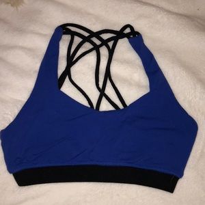 Blue sports bra